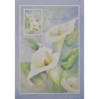 Rosedale 5-1/2" x 8" To You & Family Sympathy Greeting Cards And Envelopes, English, 12 Pack (17571)-Printed on premium uncoated card stock