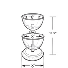 Azar 2-Tier Bowl Counter Display, 8" (720208)-Polycarbonate & Metal