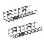 ShoppingAll Under Desk Cable Management Mesh Tray - Black - 2 Pack-Wide & Spacious Rack: Enjoy peace of mind with our 4.7 x 16.5 inch (120mm x 420mm) storage space that keeps cables and power strips out of sight for a clutter-free workspace