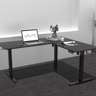Uplite L-Shaped Dual Motor Height-Adjustable Corner Standing Desk - 63" x 55" - Black-Frame Dimensions (Standing): 63"+55"(L) x 23.6"(W) x 46.5"(H)