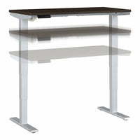 Bush Business Furniture Move 40 Series 48" W x 24" D Electric Height Adjustable Standing Desk - Mocha Cherry/Grey Metallic-Electric Height Adjustable Standing Desk includes a motorized base and 48W x 24D top surface with built-in wire management