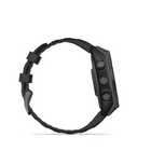Garmin fēnix 8 - Solar Outdoor Recreation/Adventure Watches - 47 mm - Sapphire, Carbon Gray DLC Titanium with Black/Pebble Gray Silicone Band-For your active lifestyle, a built-in speaker and mic let you make and take phone calls from your wrist when your watch is paired to your smartphone — and you can even use your smartphone’s voice assistant to respond to text messages and more