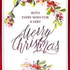 Mill Brook Studio Christmas Greeting Cards/Envelopes - 5-3/8" x 7-3/4" - Merry Christmas: Berries - 18 Pack-Card shop quality greeting cards