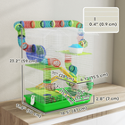 PawHut 18.5" Hamster Cage with Tube System & Exercise Wheel - Green-Ladder and exercise wheels support physical health