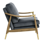 Modway Langford Performance Velvet Accent Armchair - Cadet Blue Walnut-Kiln-Dried Solid Wood Frame