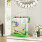 PawHut 18.5" Hamster Cage with Tube System & Exercise Wheel - Green-Included water bottle and food dishes simplify feeding