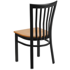 Flash Furniture HERCULES Series Black School House Back Metal Restaurant Chair - Natural Wood Seat - 2 Pack-.625" Thick Plywood Seat