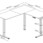 Uplite L-Shaped Dual Motor Height-Adjustable Corner Standing Desk - 63" x 55" - White-Frame Dimensions (Sitting): 63"+55"(L) x 23.6"(W) x 28.3"(H)