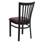 Flash Furniture HERCULES Series Black School House Back Metal Restaurant Chair - Burgundy Vinyl Seat - 2 Pack-2.5" Thick Foam Padded Seat