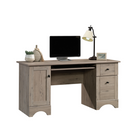 Sauder 59"W Sauder Select Desk - Laurel Oak- Storage area behind door holds vertical CPU tower and has an adjustable shelf