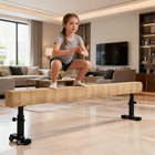 Soozier Adjustable Balance Beam Gymnastics Beam with Wheels for 6+ Years-Non-slip feet are committed to your safety 