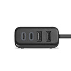 NXT Technologies 4-Port USB Type-C Hub - Black -USB Type-C ports with Power Delivery have a total power output of 65W, allowing for fast charging