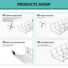ShoppingAll Under Desk Cable Management Mesh Tray - White - 4 Pack-Sturdy Construction: High-quality Q235 carbon steel mesh rack bears 15kg with Self-Tapping screws, 7.5kg with Punch Free Screws, and 25kg with a Screw Anchor