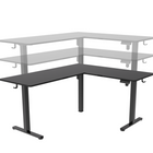 Uplite L-Shaped Dual Motor Height-Adjustable Corner Standing Desk - 63" x 55" - White-Frame Dimensions (Standing): 63"+55"(L) x 23.6"(W) x 46.5"(H)