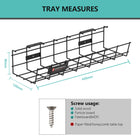 ShoppingAll Under Desk Cable Management Mesh Tray - Black - 2 Pack-Simple Installation: Suitable for any solid wood, particle board, fibreboard(MDF) and can also double as a wall-mounted cable management unit.