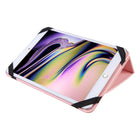Basic Tech Universal Folio Case for 9" - 10.5" Tablets - Pink-Smooth vegan leather