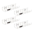 ShoppingAll Under Desk Cable Management Mesh Tray - White - 4 Pack-Wide & Spacious Rack: Enjoy peace of mind with our 4.7 x 16.5 inch (120mm x 420mm) storage space that keeps cables and power strips out of sight for a clutter-free workspace