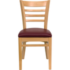 Flash Furniture HERCULES Premium Curved Triple Braced & Double Hinged Burgundy Fabric Metal Folding Chair - 2 Pack-Set of 2 Wood Dining Chairs