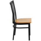 Flash Furniture HERCULES Series Black School House Back Metal Restaurant Chair - Natural Wood Seat - 2 Pack-Natural Finished Wood Seat
