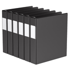 Davis Group Premium Economy Binder - D Ring - 1.5" - Black - 6 Pack-3 Ring Binder