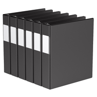 Davis Group Premium Economy Binder - D Ring - 1.5" - Black - 6 Pack-3 Ring Binder
