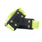 Impacto Midcleat FRSCB Non-Sparking Brass Smaller Ice Cleats - One Size - Black with Green Fire Retardant Straps - 1 Pair-Fits in the middle of the shoe to prevent slips and falls in icy and wet conditions