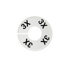 Eddie's Round Size Divider - English 3X - White Sizer with Black Print - 100 Pack-White plastic with black text