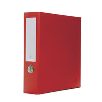 Bindertek - Reliure à 3 anneaux de première qualité - 3 po - rouge-Étiquette amovible incluse dans la pochette sur l’épine