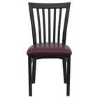 Flash Furniture HERCULES Series Black School House Back Metal Restaurant Chair - Burgundy Vinyl Seat - 2 Pack-Set of 2 Metal Dining Chairs