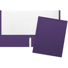 Staples Twin Pocket Portfolio - Letter Size - Purple-Paper cover with purple exterior
