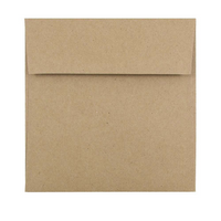JAM Paper 5.5 x 5.5 Square Envelopes, Brown Kraft Paper Bag Recycled, 250 Pack (46317108H)-Brown Kraft paper bag recycled envelope
