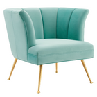 Modway Veronica Channel Tufted Performance Velvet Armchair - Mint-Retro Modern Armchair