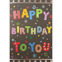 Rosedale 5-1/2" x 8" Teen Happy Birthday To You Greeting Cards And Envelopes, 12 Pack (16106)-Printed on premium uncoated card stock