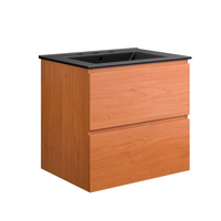 Modway Scenic 24" Wall-Mount Bathroom Vanity - Cherry/Black-Wall-Mount Bathroom Vanity Cabinet
