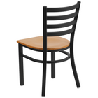 Flash Furniture HERCULES Series Black Ladder Back Metal Restaurant Chair - Natural Wood Seat - 2 Pack-.625" Thick Plywood Seat