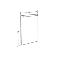 Azar Displays 17" x 11" Vertical Wall Mount Acrylic Sign Holder, Clear, 10 Pack (162708)-Can be used on pegboard, slatwall, gridwall, or on a wall with screws