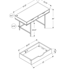 Monarch Specialties 7559 48" Computer Desk - Grey Stone-Look/Black Metal-Product dimensions: 47.25 inches L x 23.75 inches W x 30 inches H