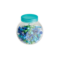 Staples Push Pins - Assorted Colours - Green/Blue/Teal - 125 Pack-Sharp steel points