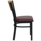 Flash Furniture HERCULES Series Black Circle Back Metal Restaurant Chair - Natural Wood Back & Burgundy Vinyl Seat - 2 Pack-Burgundy Vinyl Upholstered Seat