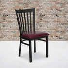 Flash Furniture HERCULES Series Black School House Back Metal Restaurant Chair - Burgundy Vinyl Seat - 2 Pack-Welded Joint Assembly