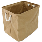 Cathay Importers Eco-Friendly Paper Rectangle Storage Basket, Brown, Large (EC-21-0070)-12.75"H x 14"W x 11"D