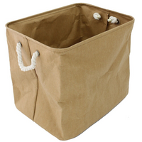 Cathay Importers Eco-Friendly Paper Rectangle Storage Basket, Brown, Large (EC-21-0070)-12.75"H x 14"W x 11"D