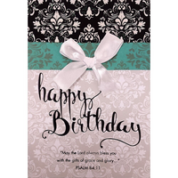 Rosedale 5-1/2" x 8" Happy Birthday with Bible Quote Greeting Cards And Envelopes, 6 Pack (19692)-Printed on premium uncoated card stock