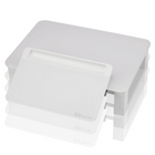 Quartet Desktop Glass Monitor Riser - White-Retractable 5" x 10" glass board keeps all your notes in view and tucks away to save space