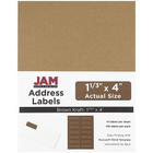 JAM Paper Mailing Address Labels, 1 1/3 x 4, Brown Kraft, 252 Pack-Mailing Address Labels