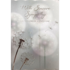 Rosedale 5-1/2" x 8" With Sincere Sympathy on the Loss Of Loved One Sympathy Greeting Cards And Envelopes, 6 Pack (19938)-Printed on premium uncoated card stock