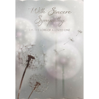 Rosedale 5-1/2" x 8" With Sincere Sympathy on the Loss Of Loved One Sympathy Greeting Cards And Envelopes, 6 Pack (19938)-Printed on premium uncoated card stock