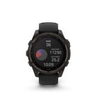Garmin fēnix 8 - Solar Outdoor Recreation/Adventure Watches - 47 mm - Sapphire, Carbon Gray DLC Titanium with Black/Pebble Gray Silicone Band-7