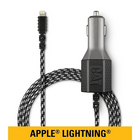 Cat 4.8amp Car Charger with USB Port and 6ft Braided Nylon Apple Certified Lightning Cord-Certified MFi Lightning cable