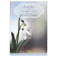 Rosedale 5-1/2" x 8" Gold Bless And Comfort You in Your Sorrow Sympathy Greeting Cards And Envelopes, 12 Pack (17559)-Printed on premium uncoated card stock